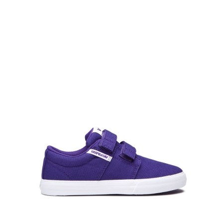 Supra Stacks II V Kids Low Tops Shoes Purple UK 41BTD